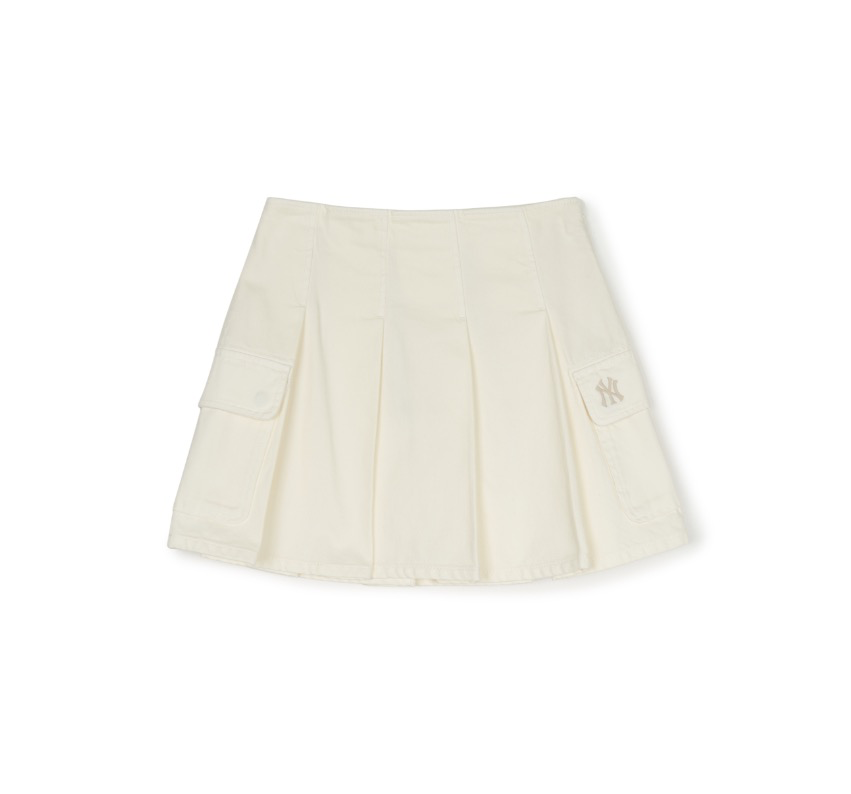 Chân váy nữ MLB Denim trắng ngà