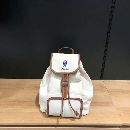 Ba lô WHOAU Canvas Pocket trắng ngà WHBGF3851A