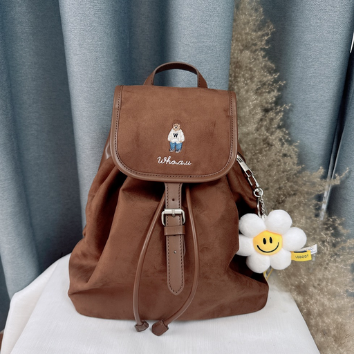 Ba lô WHOAU da lộn nâu WHBGF4T31A