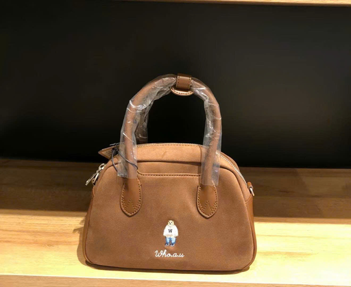 Túi tote WHOAU da lộn nâu WHBGF4T32