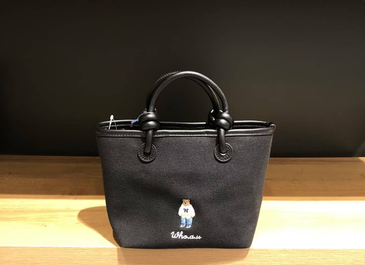 Túi WHOAU canvas ss25 đen WHBGF3821