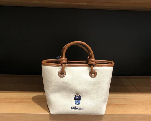 Túi WHOAU canvas ss25 trắng ngà WHBGF3821